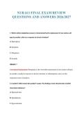 NUR 611 FINAL EXAM REVIEW&NewLine;QUESTIONS AND ANSWERS 2026&sol;2027