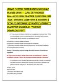 LADWP ELECTRIC DISTRIBUTION MECHANIC &NewLine;TRAINEE EXAM &mdash; CLASS 3879 NEWEST &NewLine;EVALUATED EXAM PRACTICE QUESTIONS 2025 -2026&vert; ORIGINAL QUESTIONS & ANSWERS &vert; &NewLine;DETAILED RATIONALES &vert;&ast;HINTED&ast; COMPLETE &NewLine;EXAM PREP GRADED A&plus; &ast;&ast;INSTANT &NewLine;DOWNLOAD PDF&ast;&ast; 