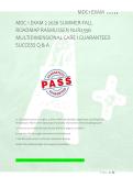 MDC 1 EXAM 2 2026 SUMMER-FALL &NewLine;ROADMAP RASMUSSEN NUR2356 &NewLine;MULTIDIMENSIONAL CARE I GUARANTEED &NewLine;SUCCESS Q & A 