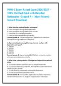 PMH-C Exam Actual Exam 2026&sol;2027 &ndash; 100&percnt; Verified Q&A with Detailed Rationales &ndash;Graded A&plus; &lpar;Most Recent&rpar; Instant Download