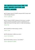TIPS CERTIFICATION EXAM PREP TEST&NewLine;BANK VERIFIED QUESTIONS AND&NewLine;CORRECT ANSWERS