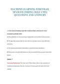 MACHINE LEARNING FOR EMAIL&NewLine;SPAM FILTERING &lpar;WGU C951&rpar;&NewLine;QUESTIONS AND ANSWERS
