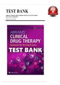 Abrams Clinical Drug Therapy&colon; Rationales for Nursing Practice 12th Edition by Geralyn Frandsen Test Bank