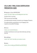 UCLA LING 1 FINAL EXAM CERTIFICATION&NewLine;PREPARATION GUIDE&NewLine;