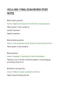 UCLA LING 1 FINAL EXAM REVIEW STUDY&NewLine;NOTES&NewLine;