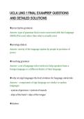 UCLA LING 1 FINAL EXAMPREP QUESTIONS&NewLine;AND DETAILED SOLUTIONS