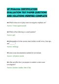 UF PHA6936 CERTIFICATION&NewLine;EVALUATION TEST PAPER QUESTIONS&NewLine;AND SOLUTIONS VERIFIED COMPLETE&NewLine;