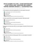 INTUIT ACADEMY TAX LEVEL 1 EXAM QUESTION BANK LATEST UPDATE 2026 &vert; QUESTIONS AND CORRECT VERIFIED ANSWERS GRADED A&plus; &vert; GUARANTEED PASS