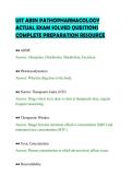 UST ABSN PATHOPHARMACOLOGY&NewLine;ACTUAL EXAM SOLVED QUESTIONS&NewLine;COMPLETE PREPARATION RESOURCE&NewLine;