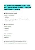 UST ABSN PATHOPHARMACOLOGY EXAM&NewLine;FULL QUESTIONS AND CORRECT ANSWERS&NewLine;GRADED A PLUS REVIEW&NewLine;