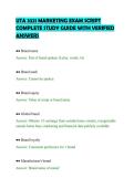 UTA 3321 MARKETING EXAM SCRIPT&NewLine;COMPLETE STUDY GUIDE WITH VERIFIED&NewLine;ANSWERS&NewLine;