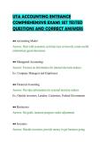 UTA ACCOUNTING ENTRANCE&NewLine;COMPREHENSIVE EXAMS SET TESTED&NewLine;QUESTIONS AND CORRECT ANSWERS