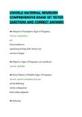 UWORLD MATERNAL NEWBORN&NewLine;COMPREHENSIVE EXAMS SET TESTED&NewLine;QUESTIONS AND CORRECT ANSWERS