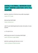 UWORLD MATERNAL NEWBORN EXAM&NewLine;SCRIPT VERIFIED QUESTIONS WITH FULL&NewLine;SOLUTION