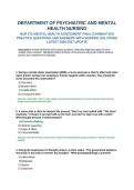 NUR 372 Mental Health Assessment Final Examination Practice Questions and Answers with Verified Solutions Latest 2026-2027 Update&period;&NewLine;&NewLine;