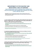 NUR 374 Behavioral Health Nursing Final Examination Practice Questions and Answers with Verified Solutions Latest 2026-2027 Update&period;&NewLine;&NewLine;