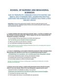 NUR 375 Therapeutic Communication in Psychiatric and Mental Health Nursing Final Examination Practice Questions and Answers with Verified Solutions Latest 2026-2027 Update&NewLine;&NewLine;