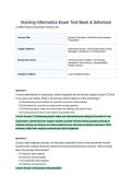 Nursing Informatics Exam Test Bank & Solutions