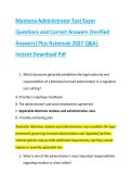 Montana Administrator Test Exam &NewLine;Questions and Correct Answers &lpar;Verified &NewLine;Answers&rpar; Plus Rationale 2027 Q&A&vert; &NewLine;Instant Download Pdf