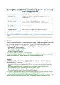 Nursing Research Methods Examination Questions and Answers with Verified Solutions&period;