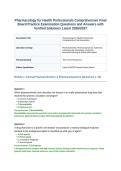 Pharmacology for Health Professionals Comprehensive Final Board Practice Examination Questions and Answers with Verified Solutions Latest 2026&lowbar;2027&period;&NewLine;&NewLine;