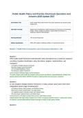 Public Health Policy and Practice Final Exam Questions and Answers 2026 Update 2027