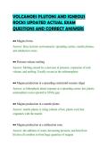 VOLCANOES PLUTONS AND IGNEOUS&NewLine;ROCKS UPDATED ACTUAL EXAM&NewLine;QUESTIONS AND CORRECT ANSWERS&NewLine;