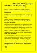 TORCH FINAL EXAM &NewLine;QUESTIONS AND ANSWERS 2026 - 2027