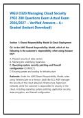 WGU D320 Managing Cloud Security JYO2 200 Questions Exam Actual Exam 2026&sol;2027 &ndash; Verified Answers &ndash; A&plus; Graded &lpar;Instant Download&rpar;