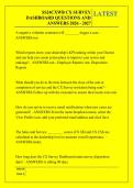 SS24CXWB CX SURVEY &NewLine;DASHBOARD QUESTIONS AND &NewLine;ANSWERS 2026 - 2027 