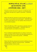 SOWK FINAL EXAM &NewLine;QUESTIONS AND &NewLine;ANSWERS 2026 - 2027