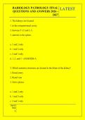 RADIOLOGY PATHOLOGY FINAL &NewLine;QUESTIONS AND ANSWERS 2026 - &NewLine;2027