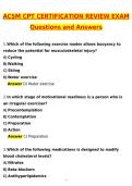 ACSM CPT Certification Review Exam Newest 2026 Actual Questions and Correct Answers &lpar;Latest 2026 &sol; 2027 Update&rpar; Graded A&plus; 100&percnt; Guarantee Verified by Experts