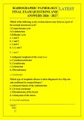 RADIOGRAPHIC PATHOLOGY &NewLine;FINAL EXAM QUESTIONS AND &NewLine;ANSWERS 2026 - 2027 