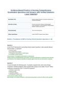Evidence-Based Practice in Nursing Comprehensive Examination Questions and Answers with Verified Solutions Latest 2026&lowbar;2027&period;&NewLine;&NewLine;