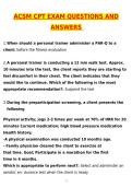 ACSM CPT Exam Newest 2026 Actual Questions and Correct Answers &lpar;Latest 2026 &sol; 2027 Update&rpar; Graded A&plus; 100&percnt; Guarantee Verified by Experts