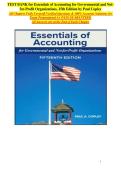 Essentials of Accounting for Governmental and Not-for-Profit Organizations&comma; 15th Edition &vert; Paul Copley - Comprehensive Test Bank&semi; Practice Questions & Answers