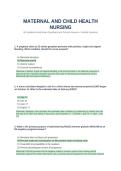MATERNAL AND CHILD HEALTH NURSING