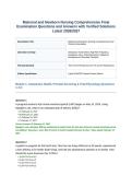 Maternal and Newborn Nursing Comprehensive Final Examination Questions and Answers with Verified Solutions Latest 2026&lowbar;2027&period;&NewLine;&NewLine;