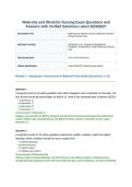 Maternity and Obstetric Nursing Board Review Test Bank Questions and Answers with Verified Solutions Latest 2026&lowbar;2027&period;&NewLine;&NewLine;