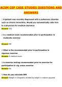 ACSM CEP CASE STUDIES Exam Newest 2026 Actual Questions and Correct Answers &lpar;Latest 2026 &sol; 2027 Update&rpar; Graded A&plus; 100&percnt; Guarantee Verified by Experts