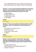 RN ATI COMPREHENSIVE EXIT EXAM - COMPLETE QUESTIONS AND&NewLine;DETAILED SOLUTIONS LATEST UPDATE THIS YEAR JUST RELEASED