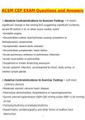 ACSM CEP Exam Newest 2026 Actual Questions and Correct Answers &lpar;Latest 2026 &sol; 2027 Update&rpar; Graded A&plus; 100&percnt; Guarantee Verified by Experts