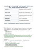 Microbiology and Immunology Exam Questions and Answers with Verified Solutions Latest 2026&lowbar;2027&period;