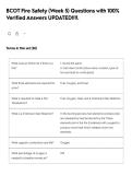 BCOT Fire Safety &lpar;Week 5&rpar; Questions with 100&percnt; Verified Answers UPDATED&excl;&excl;&excl;&excl;&period;