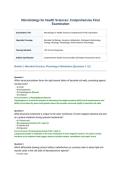 Microbiology for Health Sciences&lowbar; Comprehensive Final Examination&period;