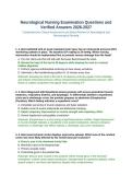 Neurological Nursing Examination Questions and Verified Answers 2026-2027&lpar;