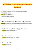 ACSM Practice Exam Newest 2026 Actual Questions and Correct Answers &lpar;Latest 2026 &sol; 2027 Update&rpar; Graded A&plus; 100&percnt; Guarantee Verified by Experts