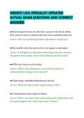WEIGHT LOSS SPECIALIST UPDATED&NewLine;ACTUAL EXAM QUESTIONS AND CORRECT&NewLine;ANSWERS&NewLine;