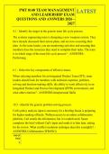 PMT 0140 TEAM MANAGEMENT &NewLine;AND LEADERSHIP EXAM &NewLine;QUESTIONS AND ANSWERS 2026 - &NewLine;2027 